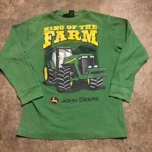 John Deere Boys Size 10 ribbed thermal long sleeve shirt King of the Farm